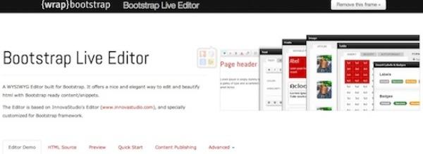 Bootstrap Live Editor