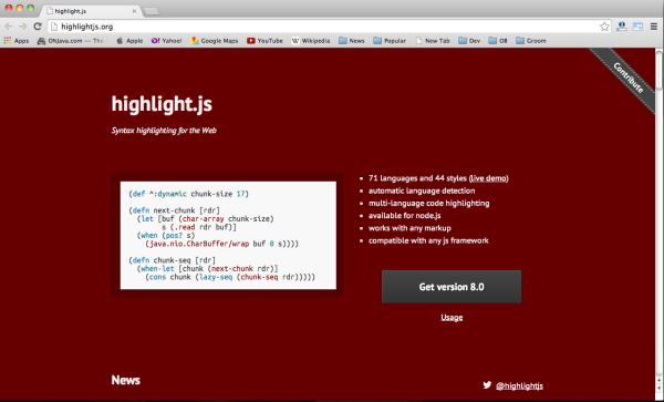 best javascript resources for designers and developers-highlightjs