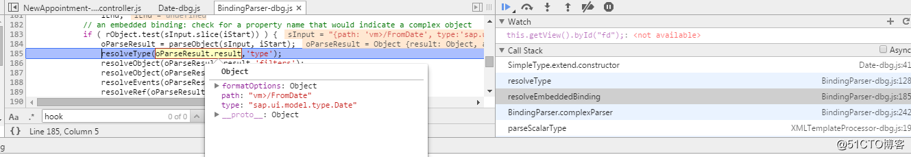 resolveType - when is date type for DateFormat used when initialization_SAP UI5