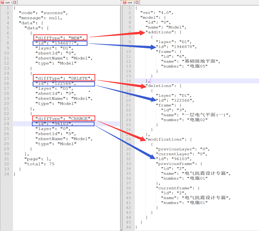 C#開發(fā)BIMFACE系列44 服務(wù)端API之計算圖紙對比差異項來源自哪個圖框_json_13