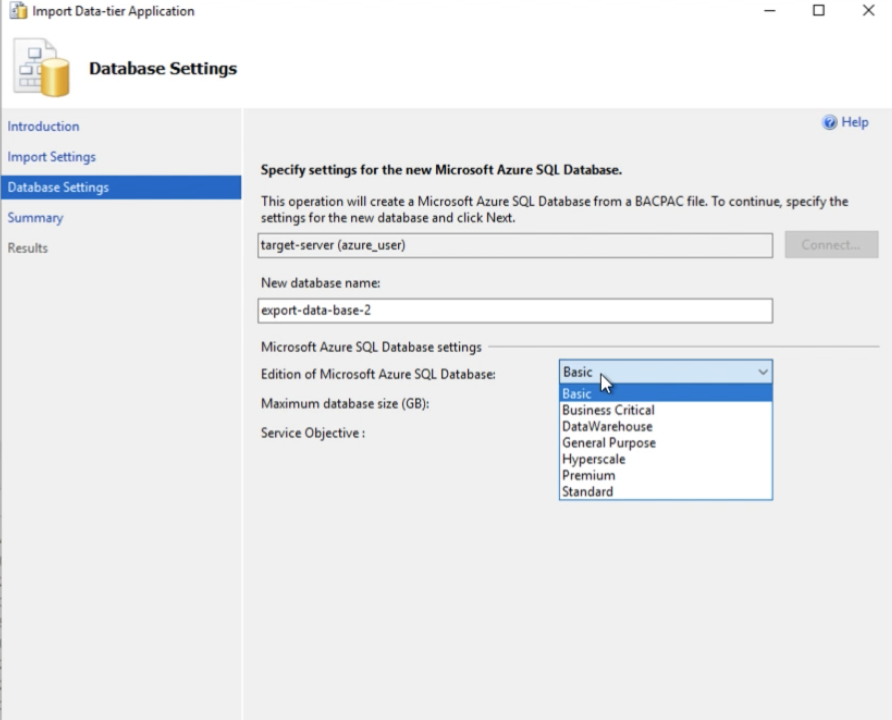 数据库迁移-使用Data Tier Application (bacpac)迁移SQL Server 到Azure SQL DB_sql_09