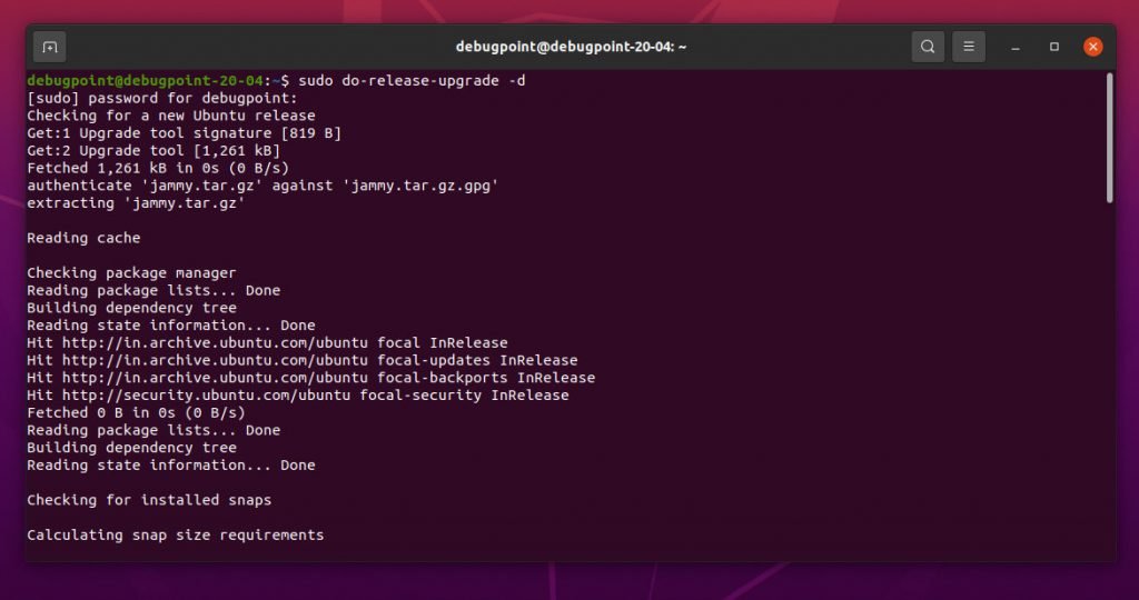 如何从 Ubuntu 20.04 LTS 升级到 Ubuntu 22.04 “Jammy Jellyfish”