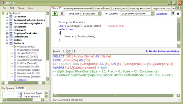 输出到SQL视图的简单LINQ to SQL表达式