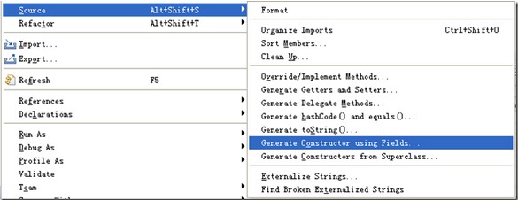 Generate Constructor using Fields