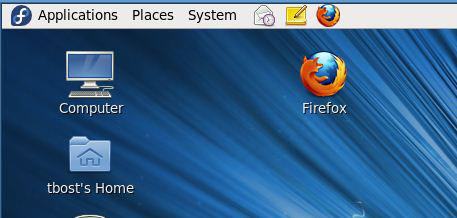 Computer, Firefox 和 tbosts home 图标的屏幕截图