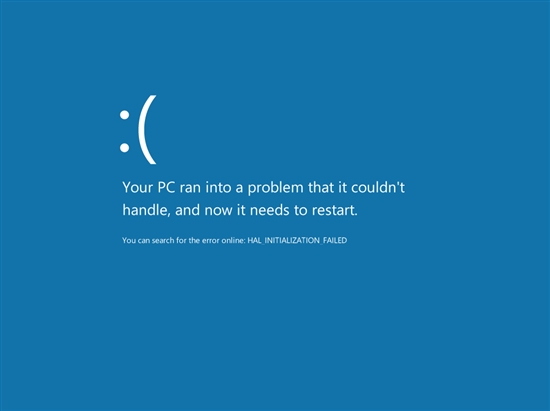 性感的Windows 8中文版蓝屏