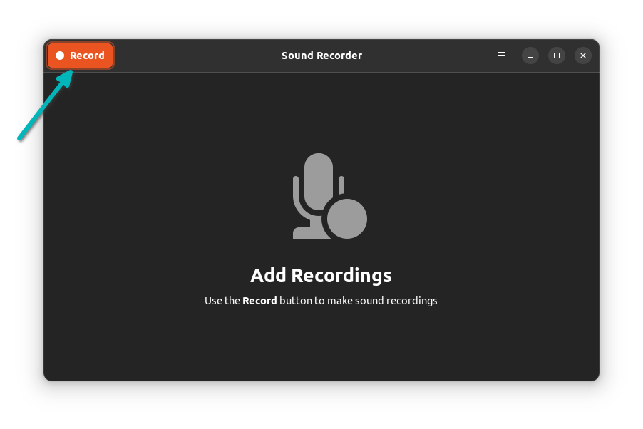 Hit the Record button to start audio recording