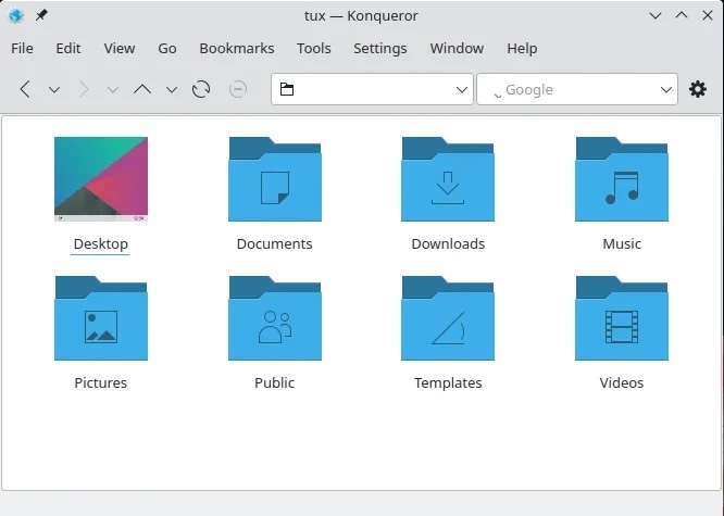 Image of Konqueror's file manager.