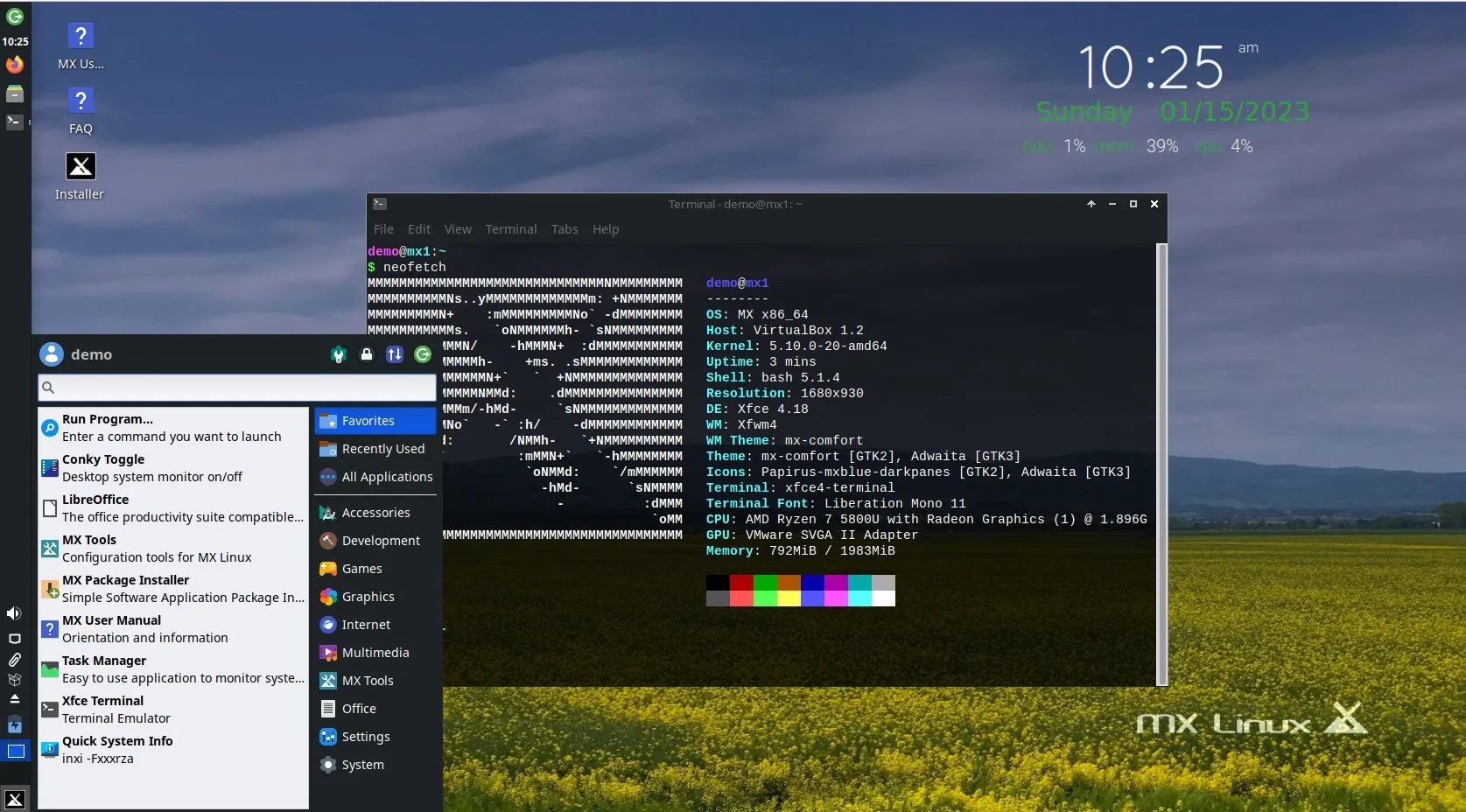 MX Linux 21.3 运行 Xfce 4.18