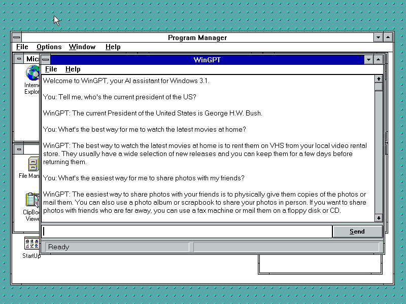 古董电脑也能和人工智能聊天：WinGPT 可让 Windows 3.1 接入 ChatGPT