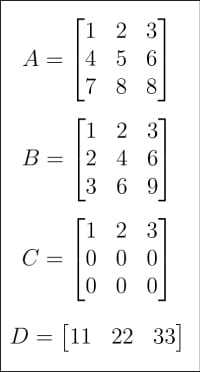图 1：矩阵 A、B、C、D