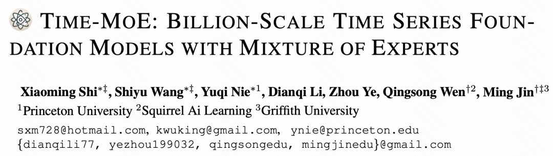 普林斯顿大学提出首个基于MoE的稀疏时序预测大模型，参数量扩展到2.4billion-AI.x社区