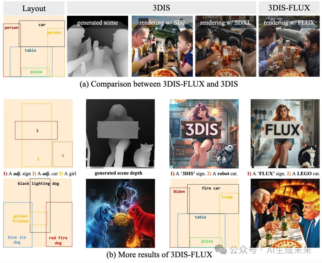 FLUX加持大幅提升渲染质量和控制能力！浙大&哈佛提出3DIS升级版3DIS-FLUX-AI.x社区